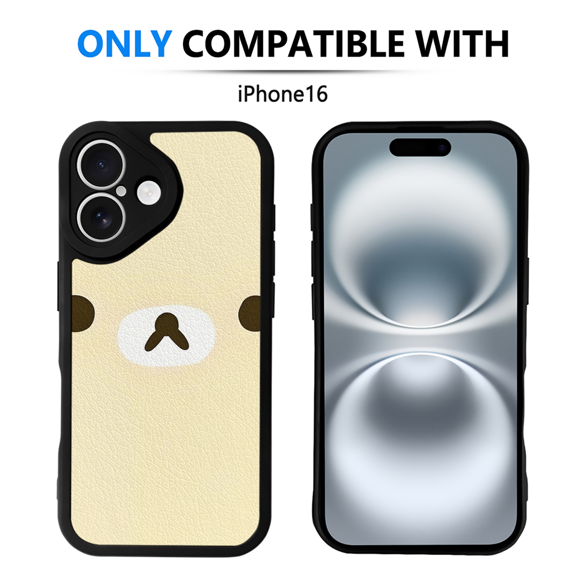 （画像用） リラックマ リラックマ キイロイトリ Rilakkuma Korilakkuma Kiiroitori 【iPhone 16シリーズ対応】シリコンスマホケース（レザー調） 材質：シリコン